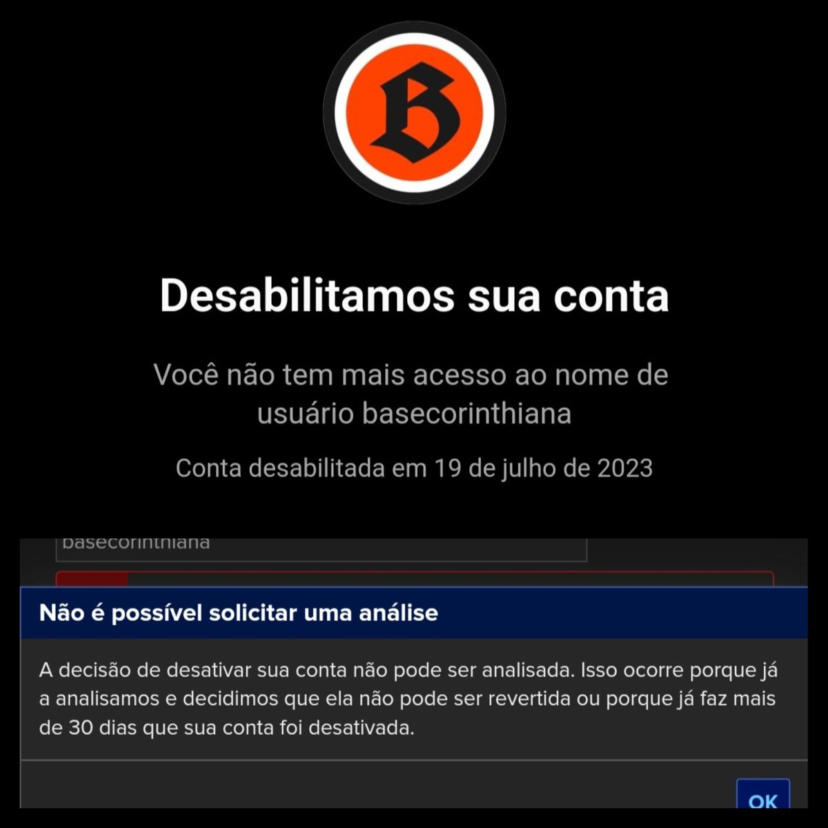 BaseCorinthiana's tweet photo. Dia difícil pra página...

É meus amigos, é com muita tristeza que informamos que o Insta da página foi banido pela plataforma sem explicações, simplesmente 4 anos de trabalho foram jogados no lixo

Nem sei o que dizer... https://t.co/tdDvJLe3vd