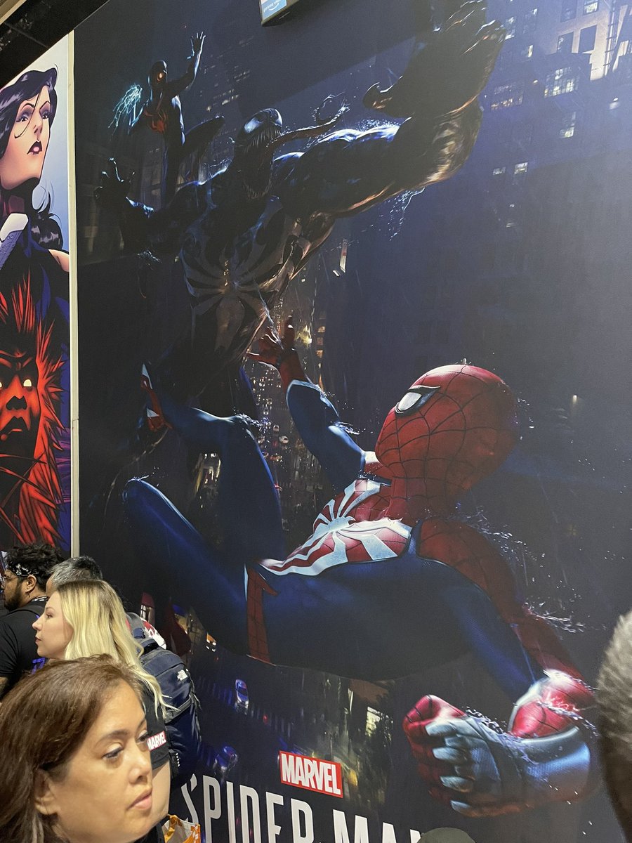 EvanFilarca's tweet image. THE MARVEL’S SPIDER-MAN 2 HYPE IS REAL!!! The Marvel Booth at #SDCC2023 is fully decked out with LIFE-SIZE STATUES of Peter &amp;amp; Miles in their new suits, with Venom creeping in the background! The detail is incredible! DEFINITELY WORTH THE VISIT!!! #SpiderMan2PS5 #SpideySquad 🕷🕸️