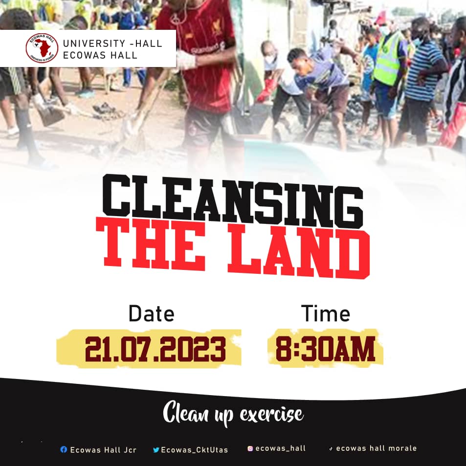 Ecowas_CKTUTAS's tweet photo. ⭕🔘⭕🔘⭕🔘⭕🔘⭕🔘⭕🔘⭕🔘⭕🔘

Let us convene in our multitudes as we embark upon the noble endeavor of cleansing the land, serving as the inaugural activity to herald the commencement of the esteemed ECOWAS HALL WEEK. 
Heed the call, for all are most cordially invited! https://t.co/YsmEQYDxgi