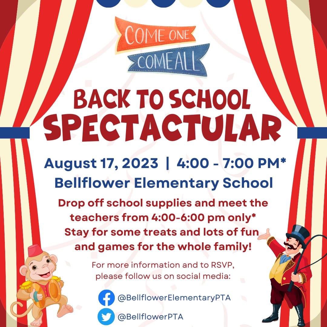While this event is on 8/17 from 4-7PM, the teachers will only be there from 4-6PM⏱, so be sure to arrive between then so your kiddo can meet their special new teacher! We have lots of thrilling acts &amp; unforgettable memories up our sleeves, so we really hope you can make it!🎠🎡