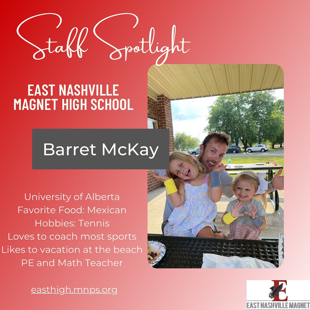 Staff Spotlight: Barret McKay! Mr. McKay is new to ENMHS this year. He will be teaching PE and Math. We are so excited for Mr. McKay to join our team! #eaglenation #enmhs