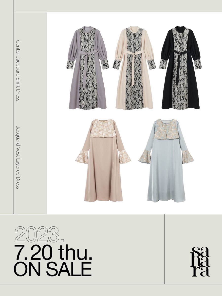 marte_jp's tweet photo. sahara NEW ARRIVAL｜7.20  Thu. 12:00

◾ Center Jacquard Shirt Dress
Color : Black / Lavender / OffWhite
Price : ¥24,200 (tax in)

◾ Jacquard Vest Layered Dress
Color : Beige / Blue
Price : ¥22,000 (tax in)

https://t.co/Gid6sv5vpA https://t.co/2em0ptVst6
