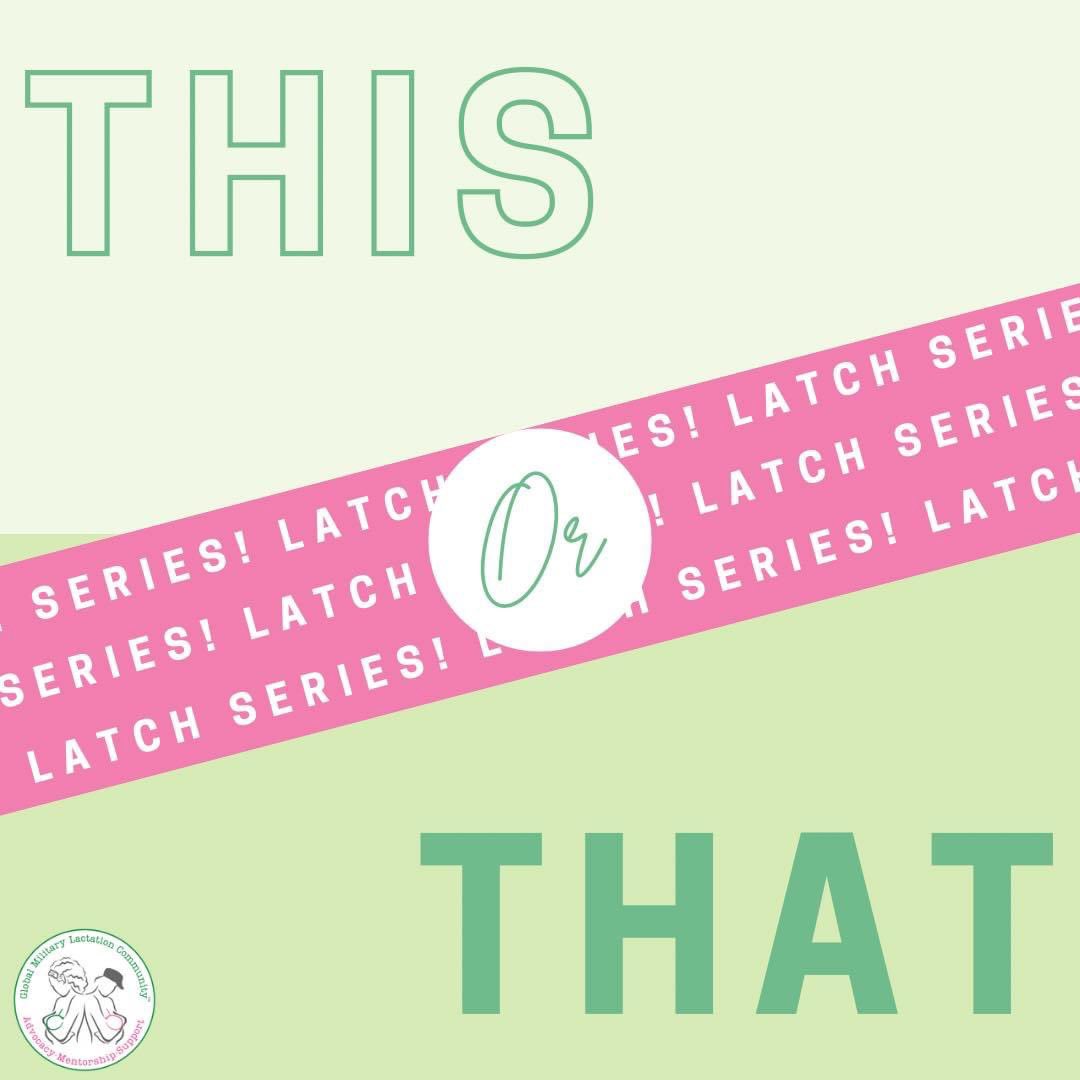 Join us tomorrow as we start our new 
⭐️THIS OR THAT-latch series!⭐️
In the next few weeks, we will look at different positions used in breast/chestfeeding to determine which is more likely the optimal position! #thisorthat #latchseries  #militarylactationcounselor