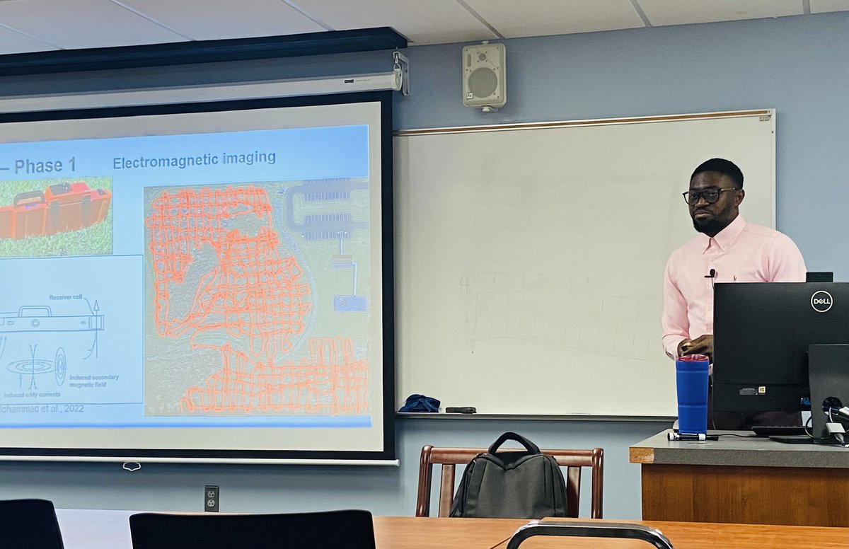 Congratulations to my student Nana-Aboagye Otchere for successfully defending his M.S. thesis at the Dept of Environmental Sciences, <a href="/UToledo_NSM/">UToledo NSM</a>. His research shows the value of using geophysics to understand subsurface flow in wetlands.  I am honored to have mentored him.