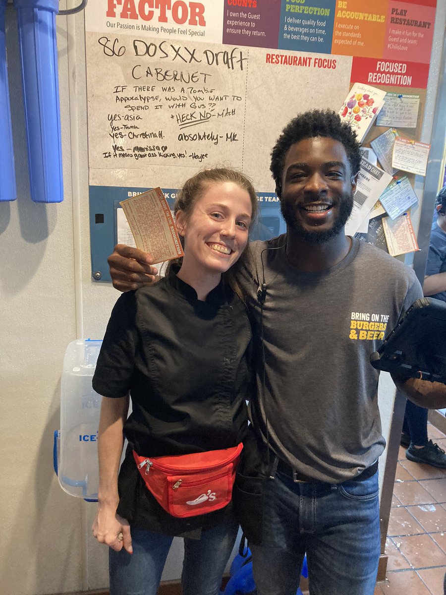 maass_taylor13's tweet photo. Still having a blast here in Crestview! Nearing the end of my journey but we all have laughed and learned so much together, creating such a strong foundation for this team! Unplanned photobomb by @summer68479258 what a woman and leader😍 #ChilisLove❤️ #CrestviewNRO #AcesinPlaces https://t.co/CFQN7hToyF