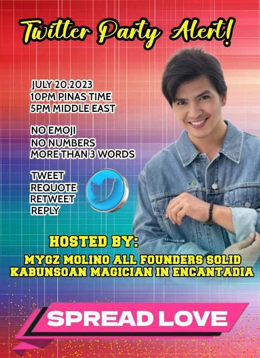 Lets enjoy tonight for a twitter party  at 10 pm pinas time for bunso MygzMolino. Please join and support us .thanks a lot ,your participation will count a lot ❤💪🙏.