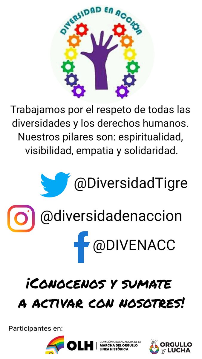Somos #DiversidadenAcción 🏳️‍⚧️🏳️‍🌈

#EECITigre
#Espiritualidad
#Visibilidad
#Empatía
#Solidaridad
#TigreLGBTIQ
#OrgulloLGBTIQ
#TigreDiversidad
#Activismo