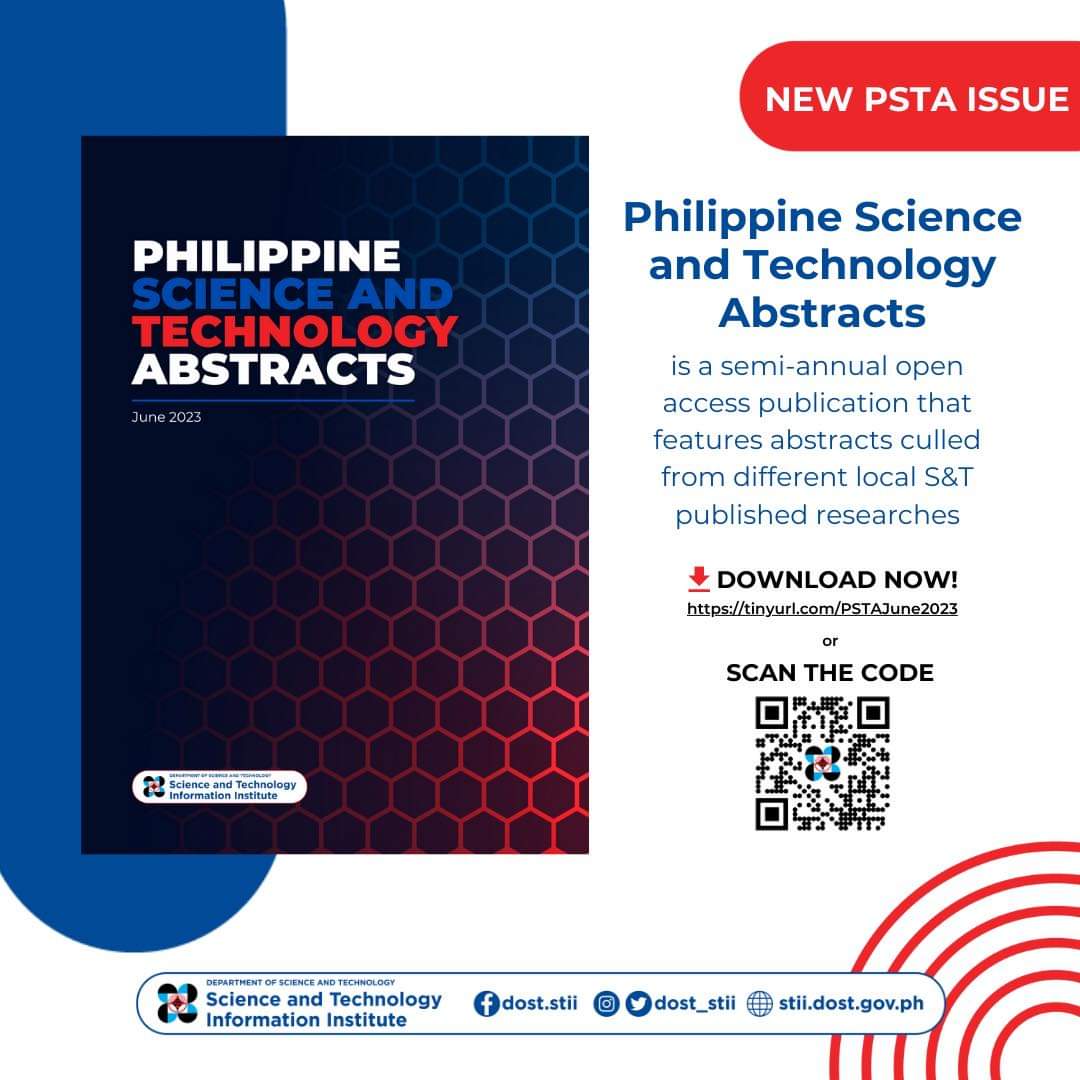 stii_library's tweet image. 𝐏𝐒𝐓𝐀 𝐉𝐮𝐧𝐞 𝟐𝟎𝟐𝟑 𝐢𝐬𝐬𝐮𝐞 𝐢𝐬 𝐧𝐨𝐰 𝐨𝐮𝐭!

DOWNLOAD NOW at tinyurl.com/PSTAJune2023 or SCAN the QR code below.

#STIIPublications
#PSTA 
#DOSTPublications
#OneDOST4U