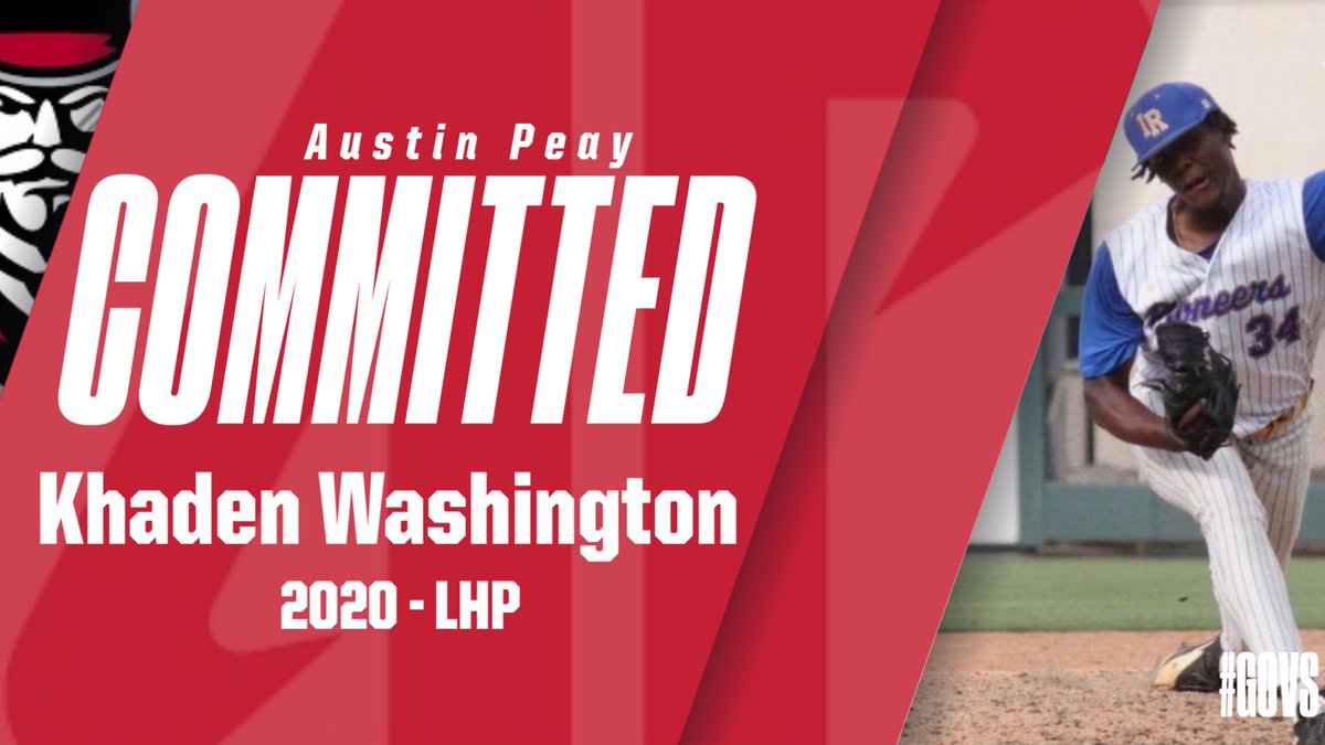 FSNBaseball's tweet photo. Super proud of Khaden Washington, it’s been a long journey! From COVID senior year to @imgabaseball to @irsctheriver now to @govsbsb! The Govs just got a dog! #D1Baseball https://t.co/PEhqw4Ekxb