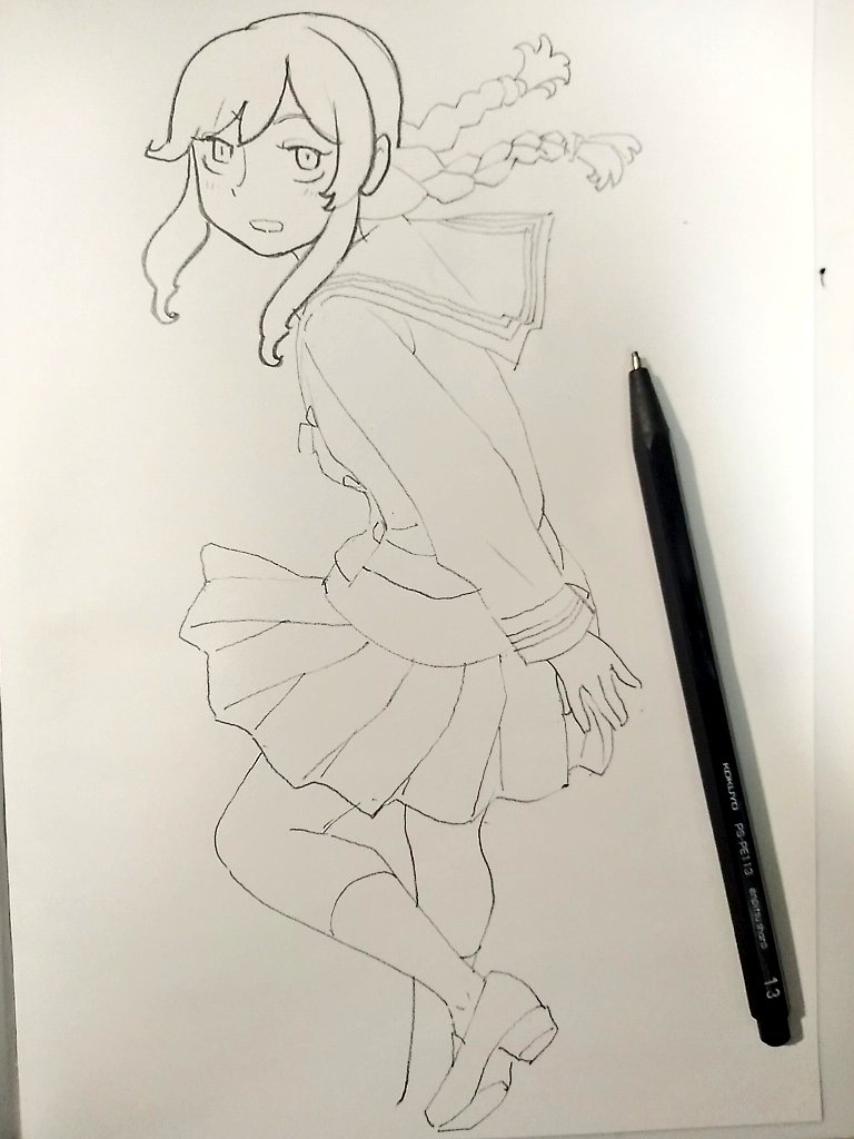 能代 下描きと線画