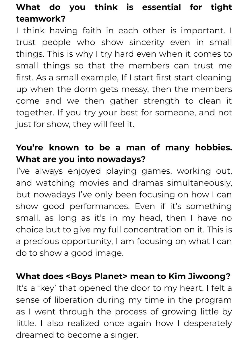 decemberhour's tweet photo. full translation for kim jiwoong's singles magazine interview 🦋 https://t.co/mJ5kYYfGWv
