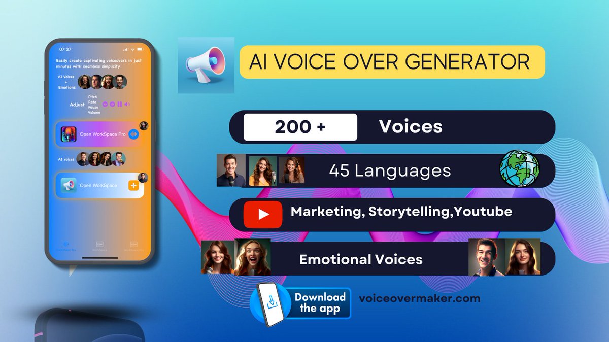 voiceovermaker's tweet image. Unleash the power of #AI in your storytelling with AI Voice Generator Studio! Discover a world of over 200+ voices in 45+ languages. Elevate your voiceovers, podcasts, and marketing campaigns to the next level! #VoiceOverMagic #AIRevolution #AI #Marketing