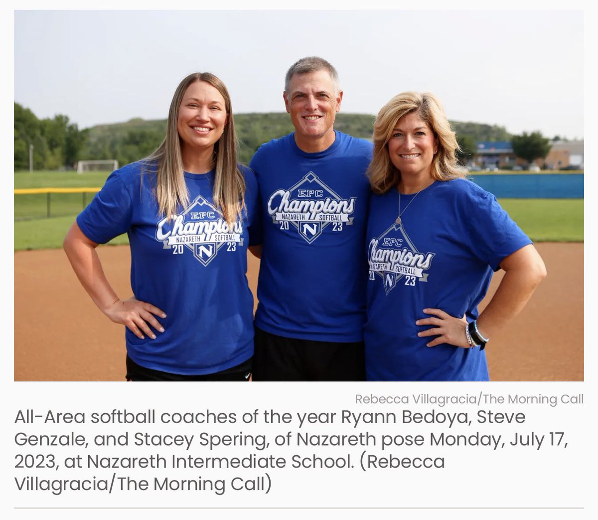 TechTchrBedoya's tweet photo. Proud, honored, thrilled. Love these two and thank you @coachgenzale for including @SperingStacey and I ❤️ 💙🦅🥎 https://t.co/SVg6LYWhef