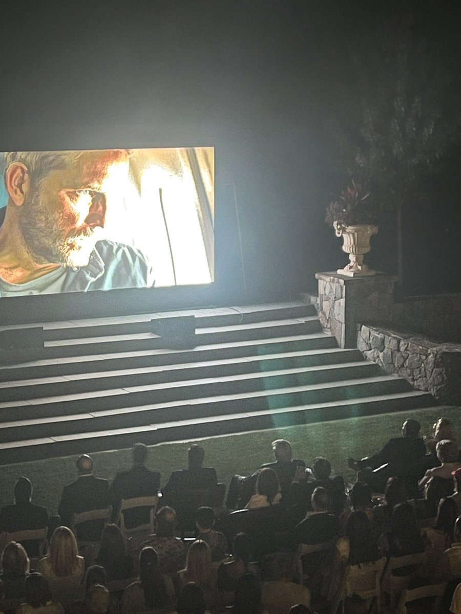 President Trump sits front row center watching Sound of Freedom. Jim Caviezel on one side, Tim Ballard on the other He hasn’t moved an inch since the film began