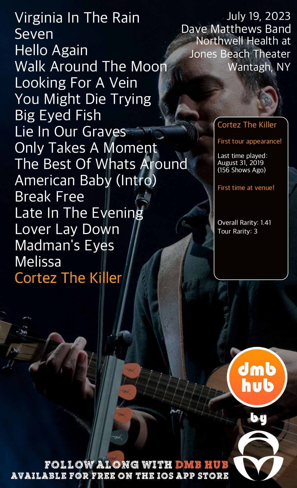 DMB Live Setlist on Twitter "Now Playing Cortez The Killer DMBLive 