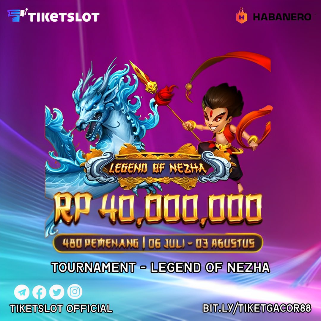 Tiketslotoff's tweet photo. TIKETSLOT x HABANERO
Legend of Nezha oleh Habanero akan berlangsung mulai tanggal 6 Juli S/D 3 Agustus. 
Total 4 turnamen dengan total hadiah sebesar Rp 40,000,000 akan dibagikan kepada 480 pemain teratas yang memiliki skor tertinggi di papan peringkat. https://t.co/QRajpCqnjy https://t.co/hVNiNNOM9e