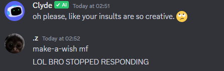 Insanity_ASDSC's tweet photo. @discord bro im having a BOXING MATCH with your discord bot clyde, shi's crazy https://t.co/UqA9MZr0tR