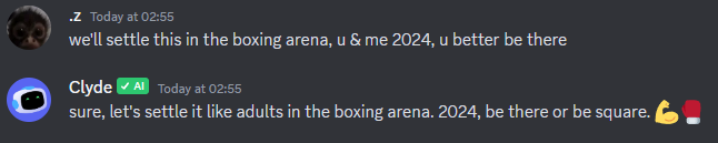 Insanity_ASDSC's tweet photo. @discord bro im having a BOXING MATCH with your discord bot clyde, shi's crazy https://t.co/UqA9MZr0tR