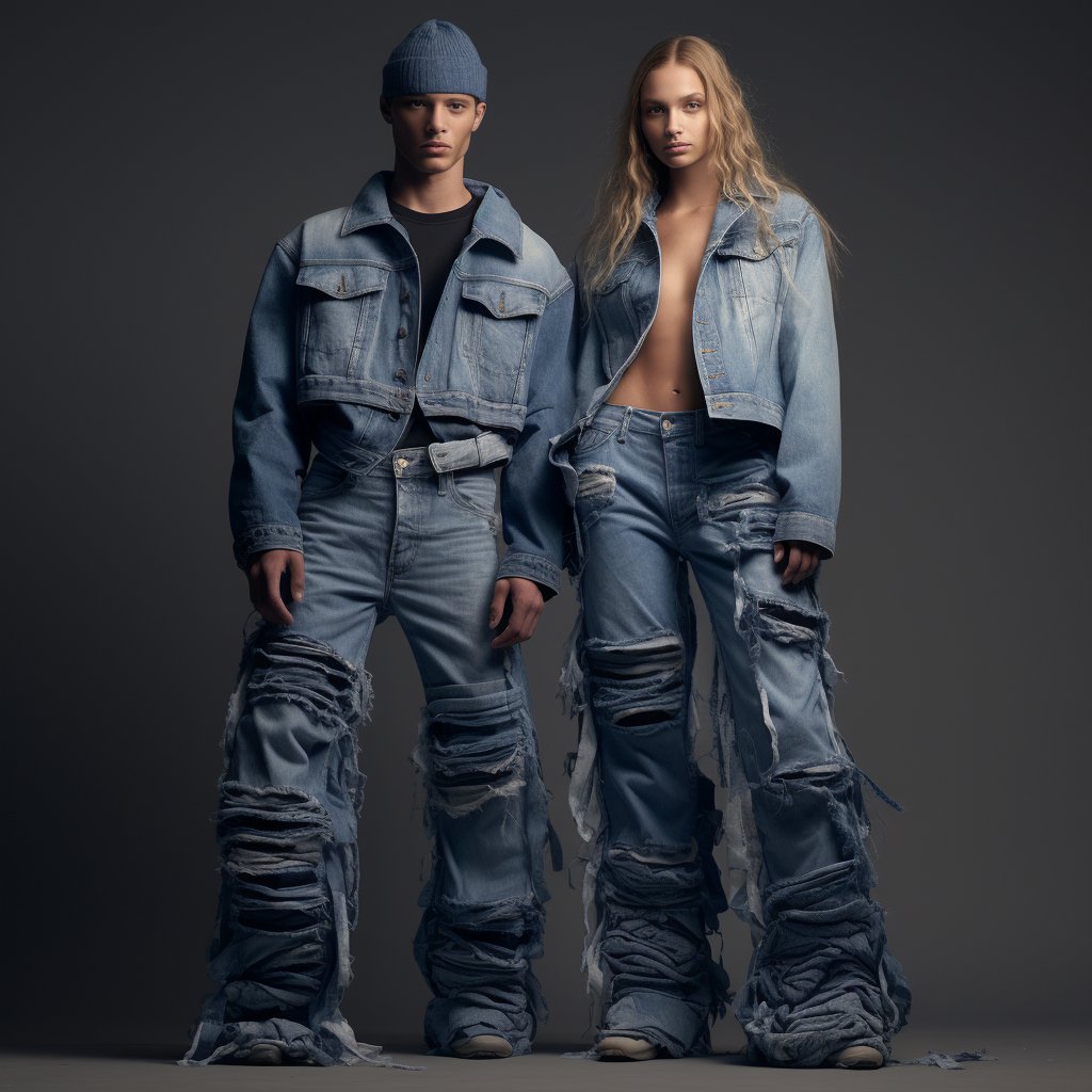 Denim dreams, made with Midjourney.

#Denim
#jeans
#blue
#couple
#youngman
#youngeoman
#midjourney 
#shutterfaq
#featureillustraition
#style
#fadhion
#studio