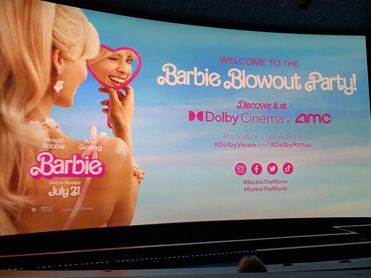 NolanOnFilm's tweet photo. #Barbie is incredible. I was just expecting dumb airhead humor, what I got was very funny dumb airhead humor, but also a heartfelt and surprisingly emotional story. Do not miss this movie. An absolute blast. https://t.co/5dbjQfzg2G