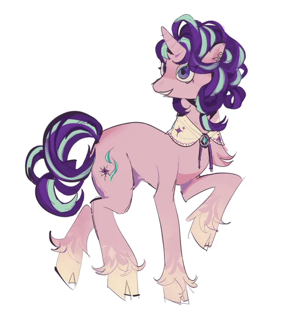 also i attempted 2 redesign starlight glimmer bc her hair was pissing me and jake off. drew while high so b nice ..... 