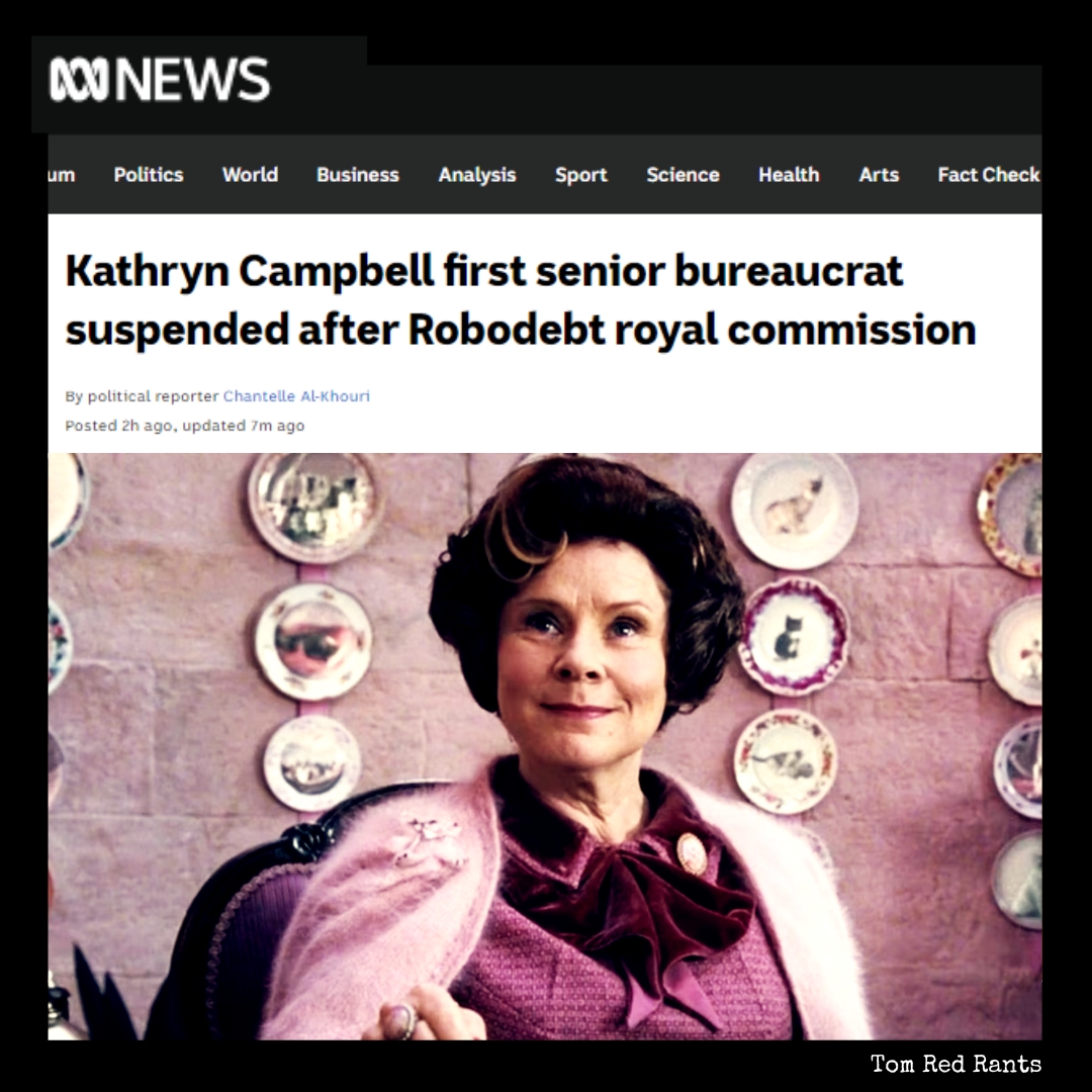 TomRed43's tweet image. That sound you can hear is tens of thousands of #Centrelink clients and staff crying with laughter and joy. #Robodebt #KatherynCampbell #auspol #SackScomo #RobodebtRC