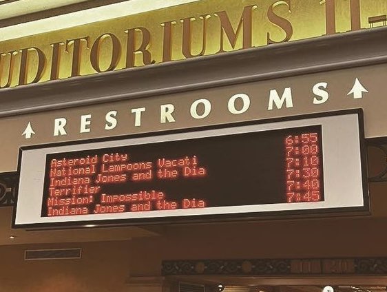 damienleone's tweet photo. When Terrifier is sandwiched between Indiana Jones and Mission Impossible, I think it’s safe to say we’ve officially crossed over into the multiverse 🤯🤡🙏🏻 #terrifier #nowplaying #intheaters https://t.co/qOk54pLudg