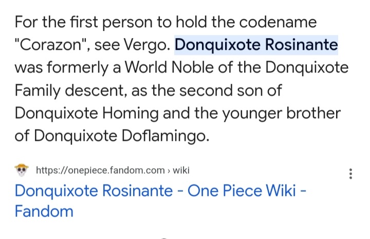 Donquixote Homing, One Piece Wiki