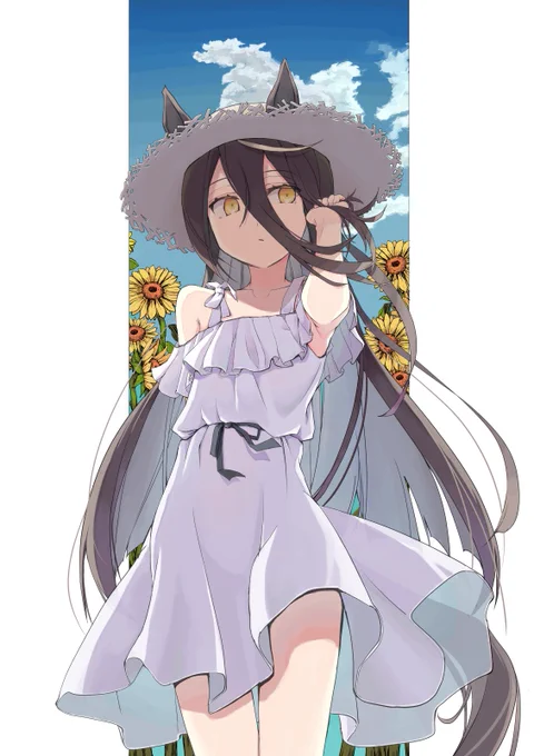 麦わら帽子白ワンピカフェには栄養がある #ウマ娘 #マンハッタンカフェ