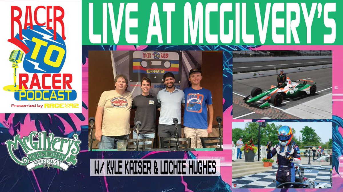 Racer to Racer Podcast (@racertoracer) on Twitter photo Special live episode from McGilvery’s Pub and Eatery now live with special guests <a href="/HughesLochie/">lochie hughes</a> and <a href="/KyleKRacing/">Kyle Kaiser</a> . Check linktr.ee/racertoracer to see where Podcast can be found! Please subscribe and like. #lochiehughes #kylekaiser #racertoracer #podcast #race92 #speedway #indy Special live episode from McGilvery’s Pub and Eatery now live with special guests <a href="/HughesLochie/">lochie hughes</a> and <a href="/KyleKRacing/">Kyle Kaiser</a> . Check linktr.ee/racertoracer to see where Podcast can be found! Please subscribe and like. #lochiehughes #kylekaiser #racertoracer #podcast #race92 #speedway #indy