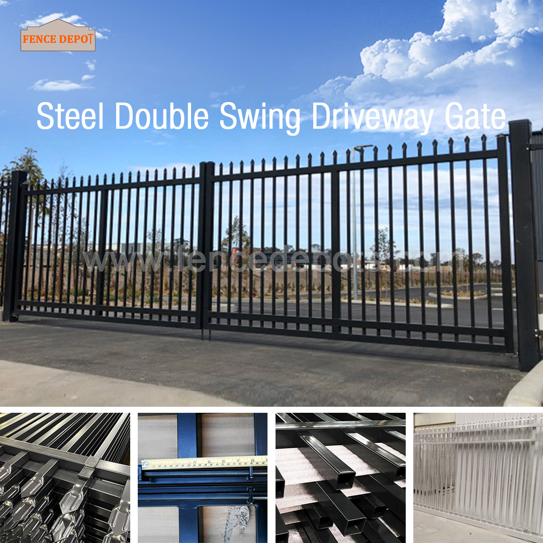 Zanawang58's tweet image. Our Steel Double Swing Gate is available in a variety of sizes and custom designs to fit your specific requirements. Whether you're looking for a gate for your driveway or entrance, our gates are designed to meet your needs. 
#steelgate #gate #drivewaygate
fencedepots.com/products/black…