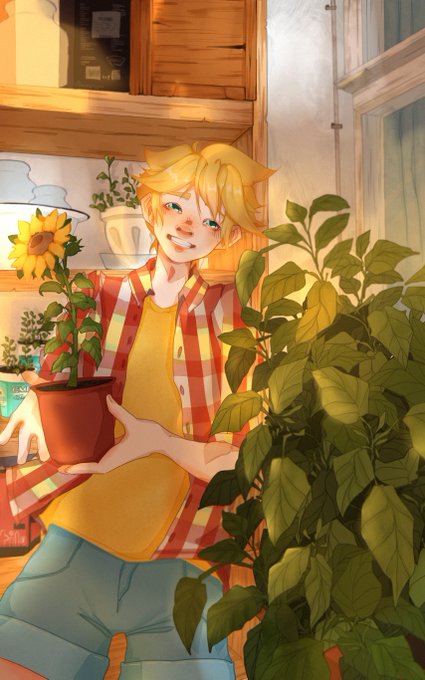 「flower pot looking at viewer」 illustration images(Latest)