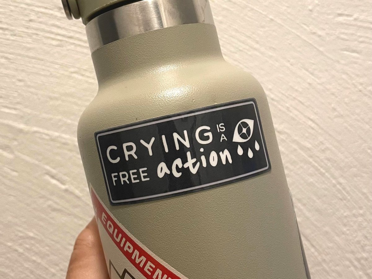 minvathemes's tweet photo. 🌟New Release!🌟Is your party getting their butts whooped by a Beholder? No worries, crying is a free action! Learn more about our weatherproof sticker that can go anywhere via link in bio! #DnD #DnDSticker #Sticker #DungeonsAndDragons #TTRPG https://t.co/y0LHkNfckm