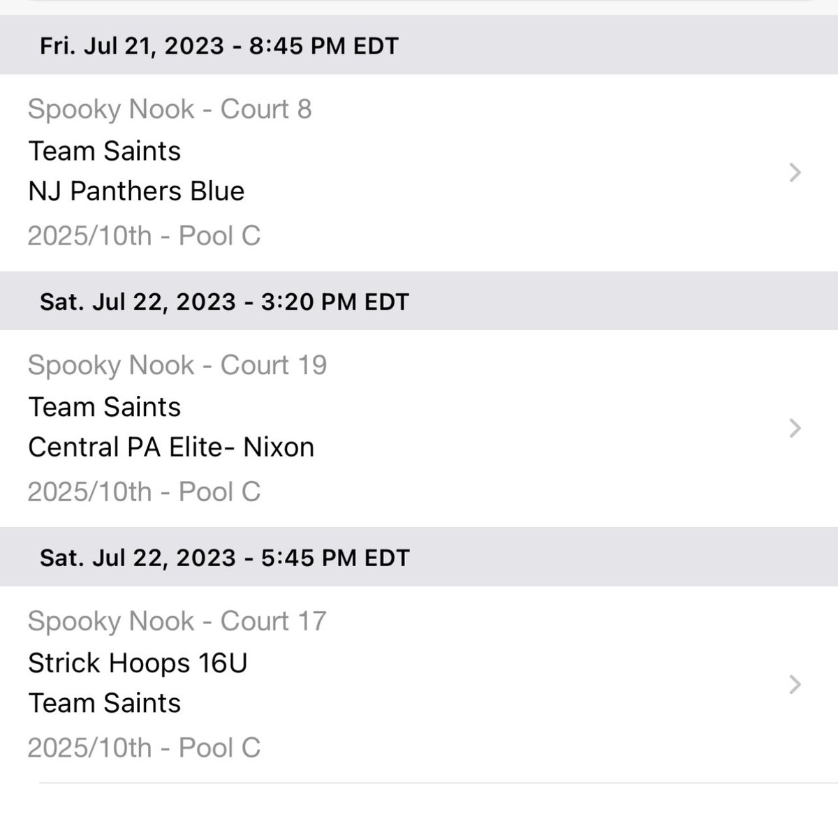 Excited to return to Pennsylvania this weekend! Here is my schedule for the Select Events Summer Championship! 💙🤍 <a href="/SNHSaints/">Team Saints</a> <a href="/BashHoopsNE/">Bash Hudson</a> <a href="/HerHoopsNetwork/">Her Hoops Network</a>