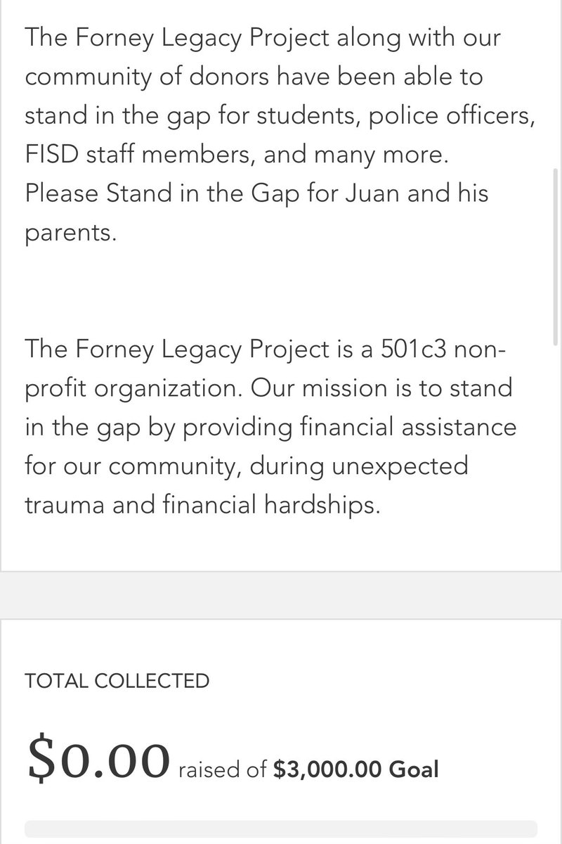 Please consider supporting Juan’s family during this difficult time. 

my.cheddarup.com/c/juan-andres-…

#trueNorth #empower
@PrincipalJung <a href="/forneyisd/">ForneyISD</a>