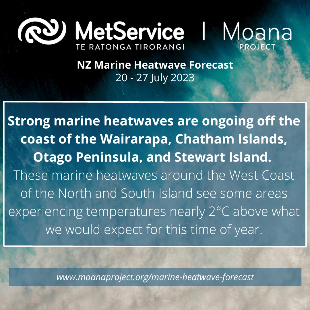 Warmer waters are resulting in marine heatwaves in some regions around the country.

For more on #marineheatwaves, check out moanaproject.org/marine-heatwav…