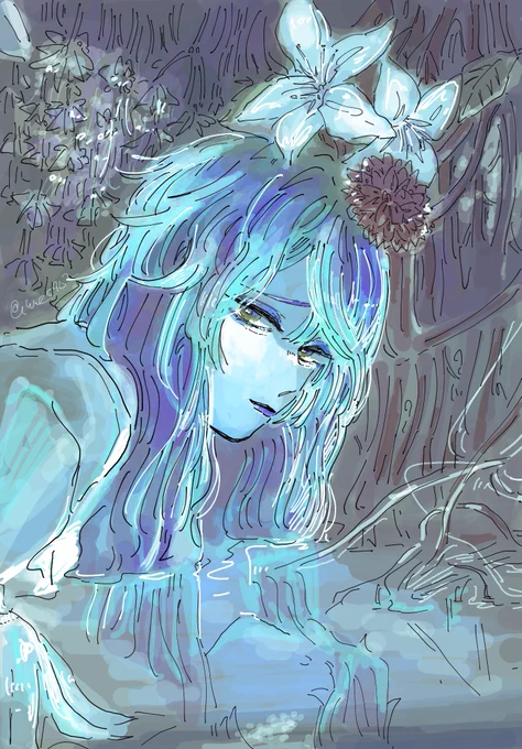 # レイヤーさんがイラスト化してもいい画像くれる mariさん(@saboten_mari )の💀クン描かせていただきました〜〜〜〜〜‼️‼️😭mariさんの……………………💀クン⁉️⁉️しんじゃったャ