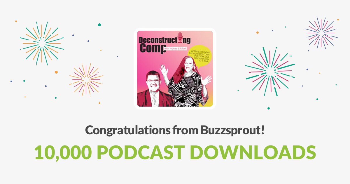Wow! We reached a major milestone with our #podcast Over 10,000 downloads!! That's amazing for our little corner of the insurance industry! Thanks to @WorkCompCentral and our listeners for the support! #wholovesyou #workerscomp #deconstructingcomp