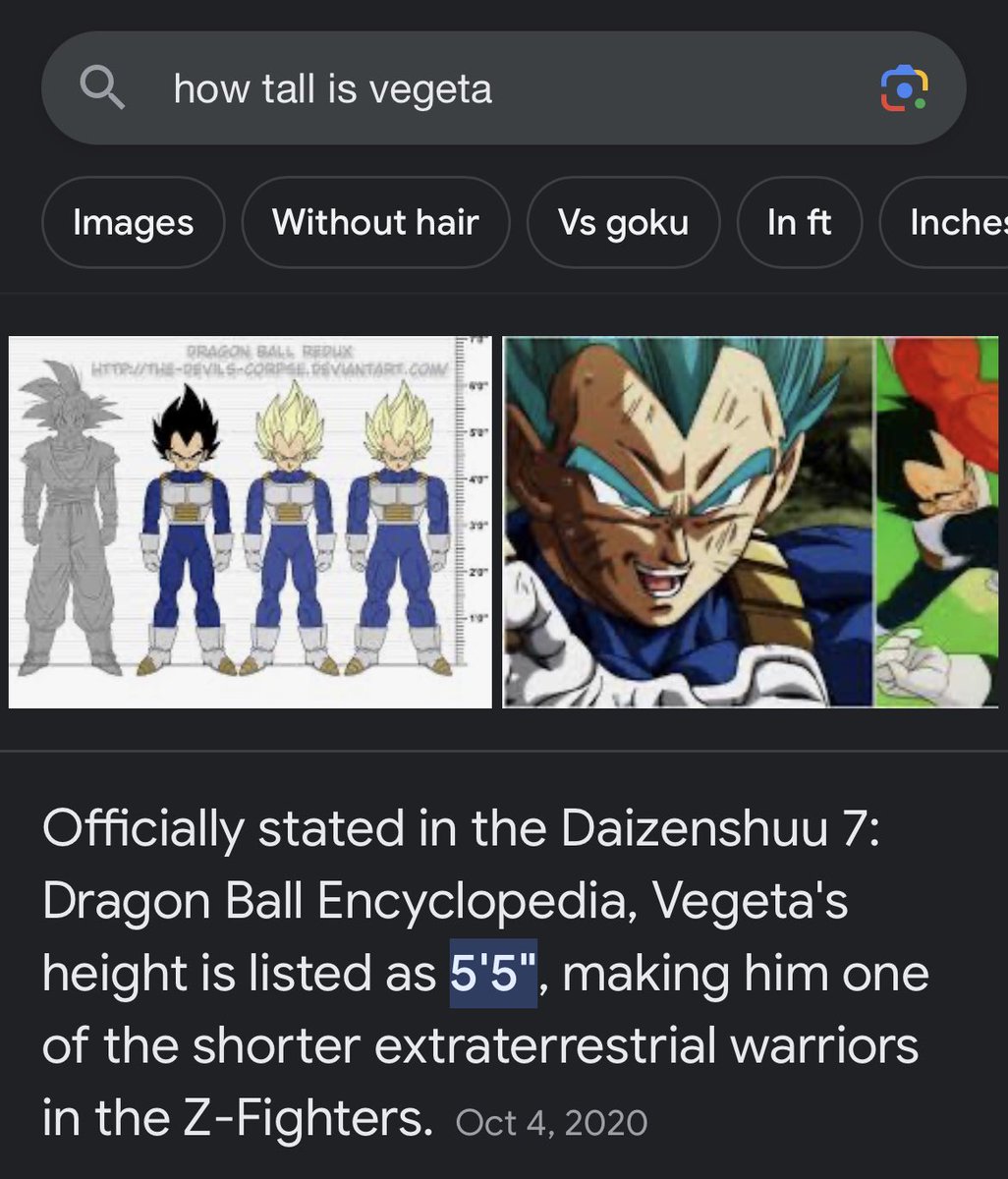 Retweet if you’re taller than Vegeta