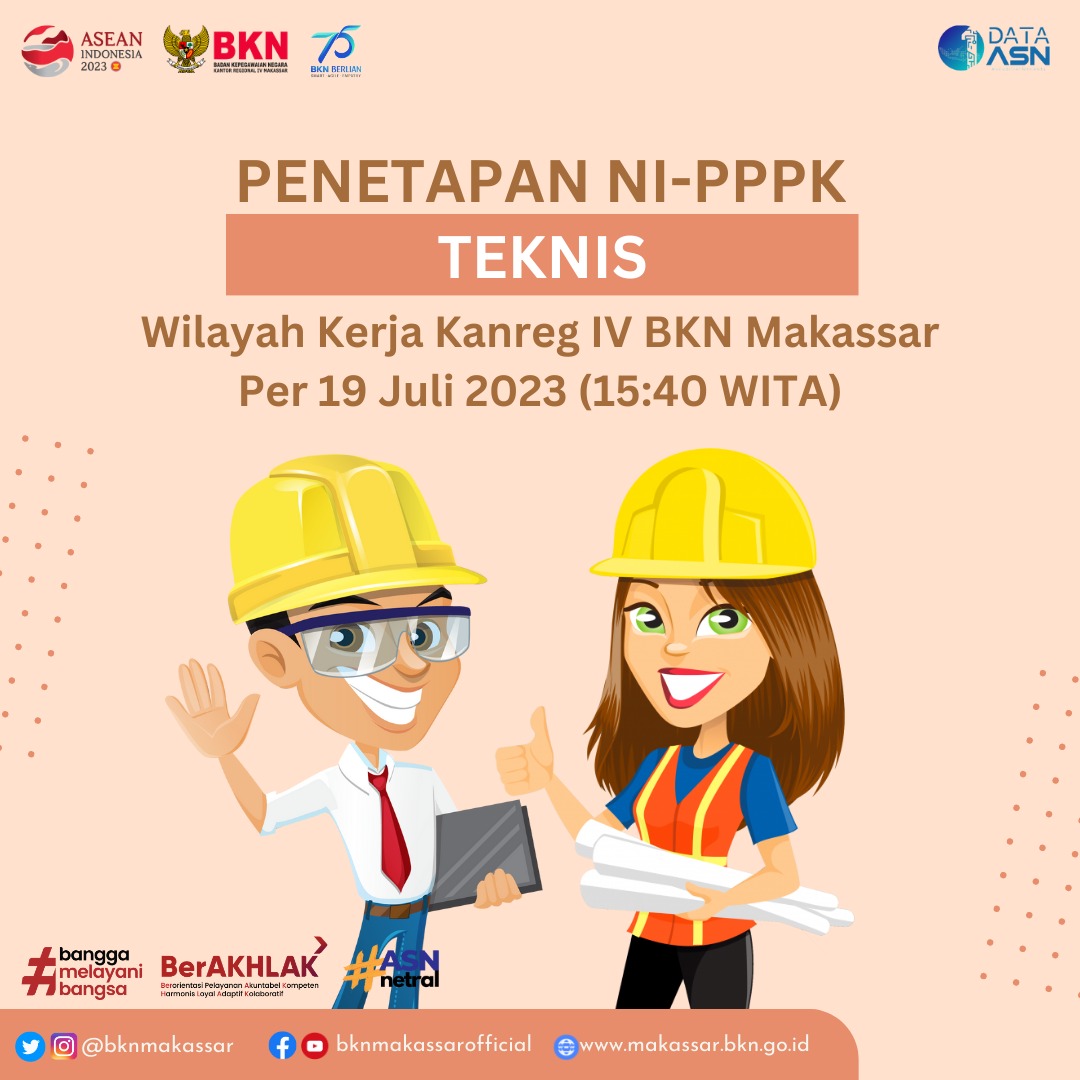 bknmakassar's tweet photo. Kami bagikan Update Penetapan NI PPPK Tenaga Teknis 2022 kepada seluruh #SobatEwako

#ASNNetral
#pppkteknis2022 https://t.co/NApzQGFzDU