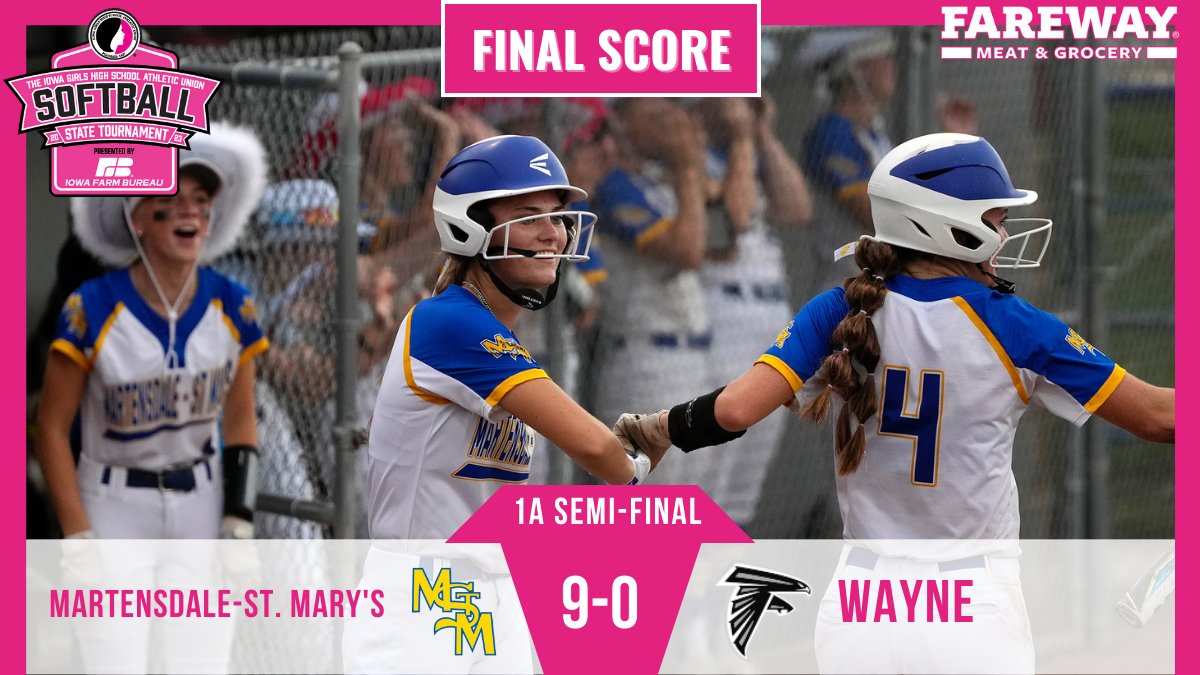 IGHSAU's tweet photo. 1A Semifinal🥎
FINAL SCORE brought to you by @farewaystores
#IGHSAU #iowagirl https://t.co/IXQpHf2Gga