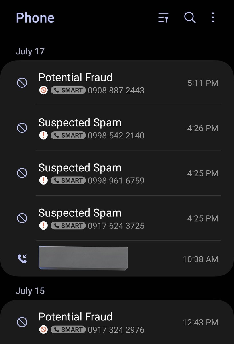gotta hand it to samsung. it blocks any phishing calls so effectively. i never got any of these calls for years https://t.co/Qy8Zizkbn0