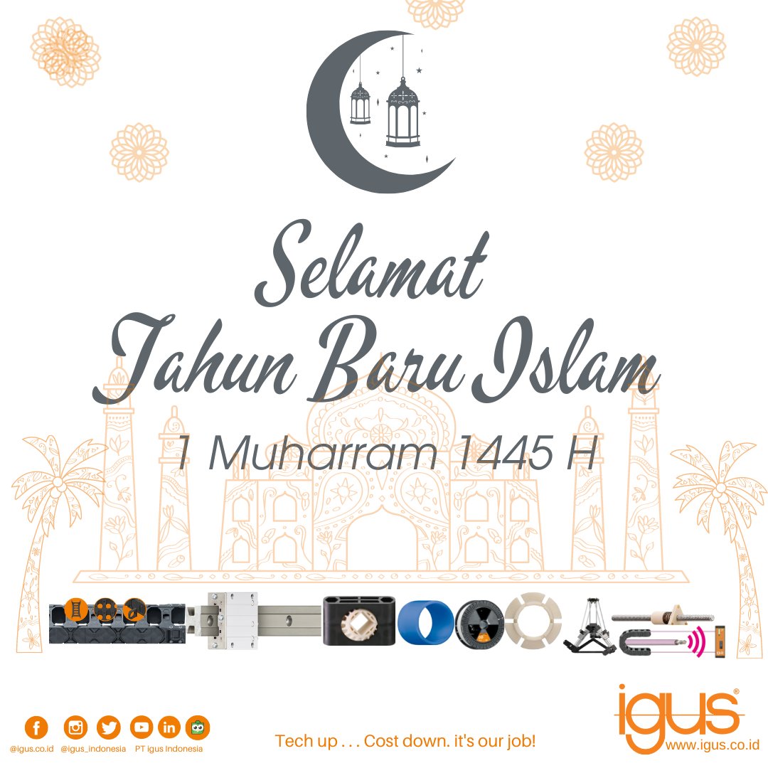 PT igus Indonesia mengucapkan

Selamat Tahun Baru Islam 1 Muharram 1445 Hijriyah 🙏

#tahunbaruislam #1445hijriyah #igus #energychainsystems #drytech #polymerearrings