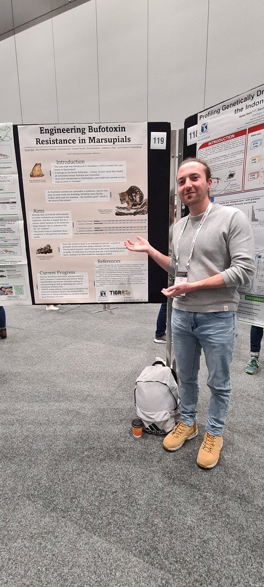 If you are at the #ICG2023 come to poster 119, and hear about a novel way of fighting cane toads 🧬✂️ 
<a href="/Genetics2023/">International Congress of Genetics 2023</a> 
<a href="/GeneticsAus/">Genetics AustralAsia</a>