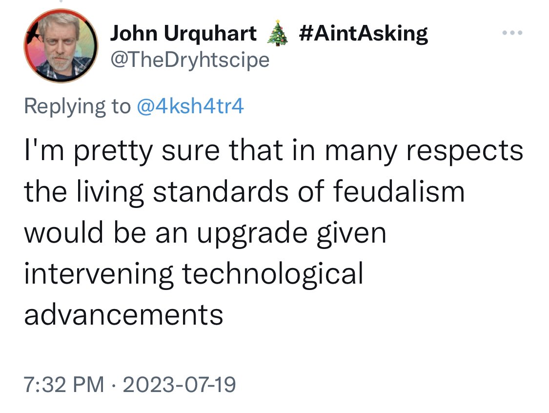 castletongreene's tweet image. Spoken like someone whose country abolished feudalism in the 1300s. Personally I&apos;m like 2 generations removed from my entire family being serfs