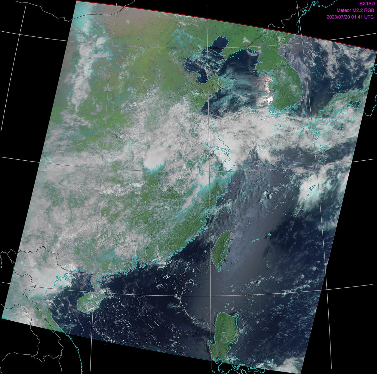Meteor M N2-3 image received this morning. Fortunately, there is not a single black band apprears.