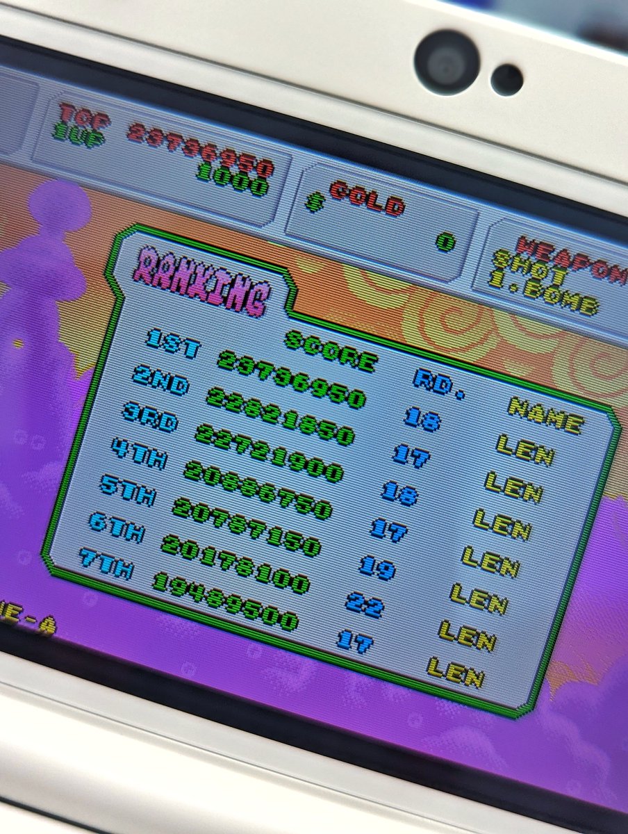 thegaminghubby's tweet photo. New Hi-Score, 23million+. #FantasyZoneIIW https://t.co/UiO6ld8tqM