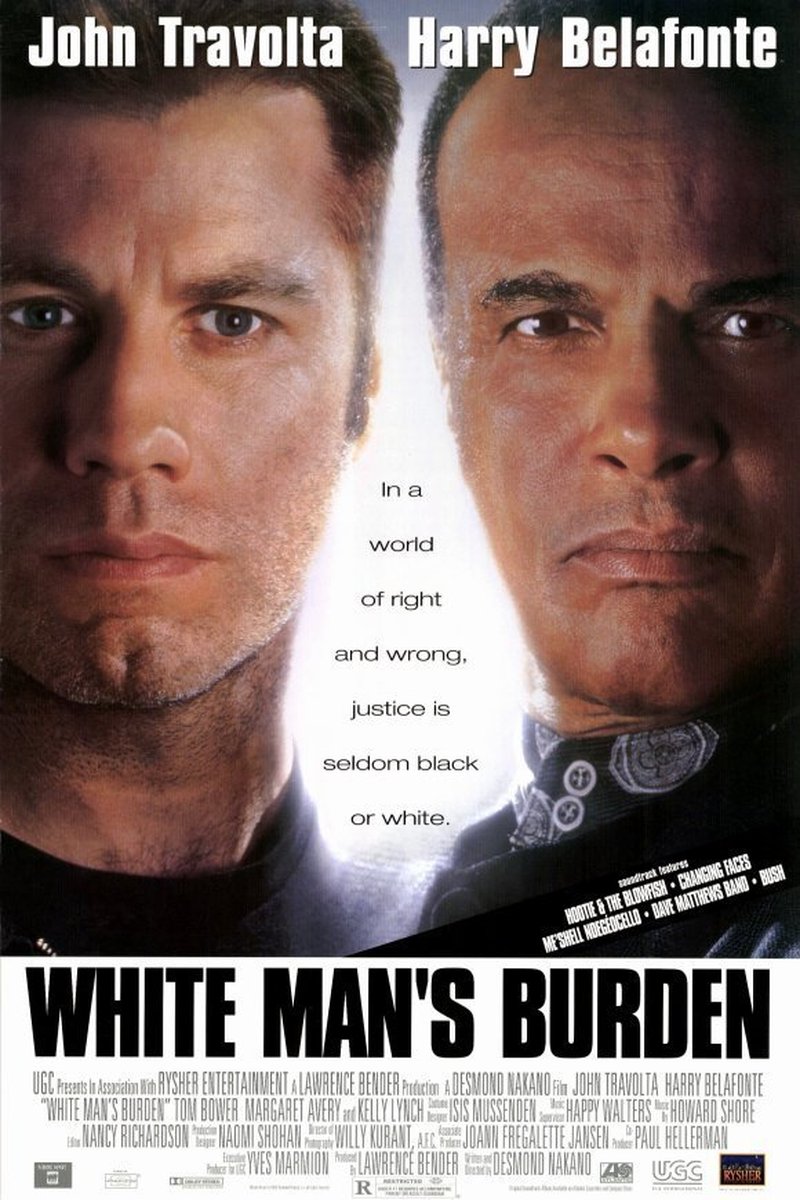 White Man's Burden (1995). #rw Nice attempt at socio-economic role reversal. Subtle or too tame? Likely the latter. John and Harry pair well, but the whole movie hangs on Travolta's convincing downtrodden worker. Can't call it 'White Man.' That means nothing. Come on, guys. https://t.co/ez4pSuaqH0