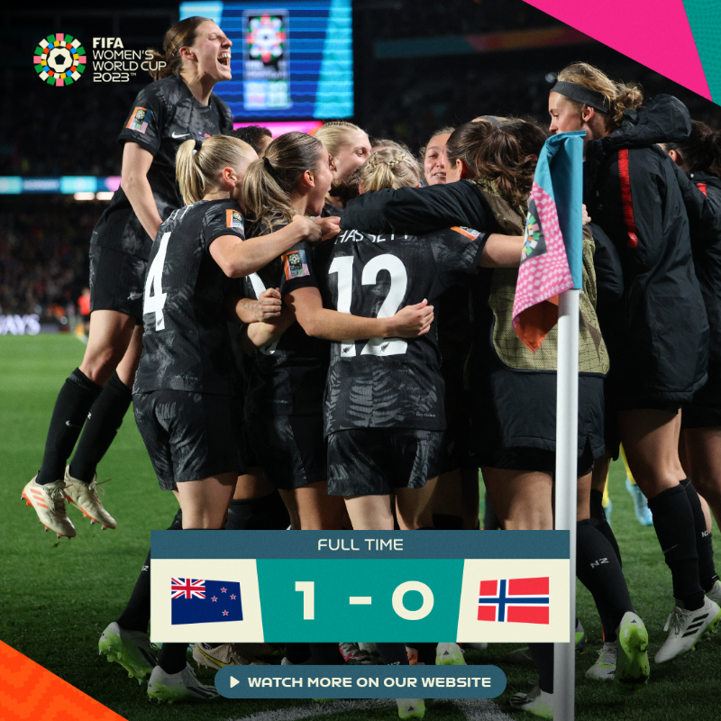 FIFAWWC's tweet photo. The perfect start for the #FIFAWWC co-hosts, @NZ_Football! 😍