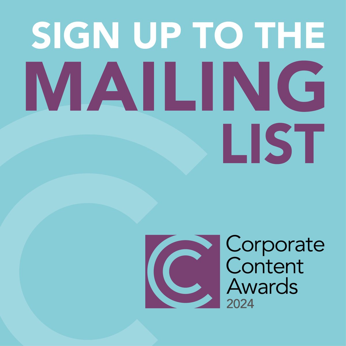 With our early entry deadline fast approaching - 18 August 2023, there’s no better time to subscribe to our mailing list!

Sign up here: bit.ly/3Q0C00r

#CorporateContentAwards #storytelling #corpcomms
